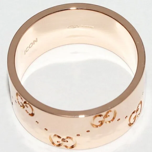 Gucci Rings 18K Pink Gold Iconic Ring Width 9 mm - Picture 4 of 5